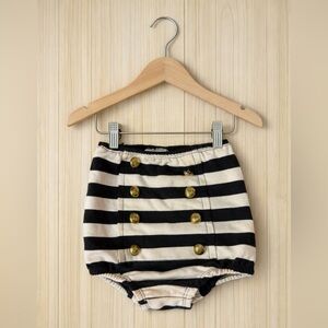 Handmade Highrise Bummies. Black & White w/Gold Buttons. Great Condition. 18/24